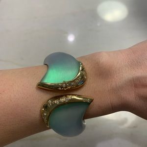 Women’s Alexis Bittar bracelet never worn in green and gold